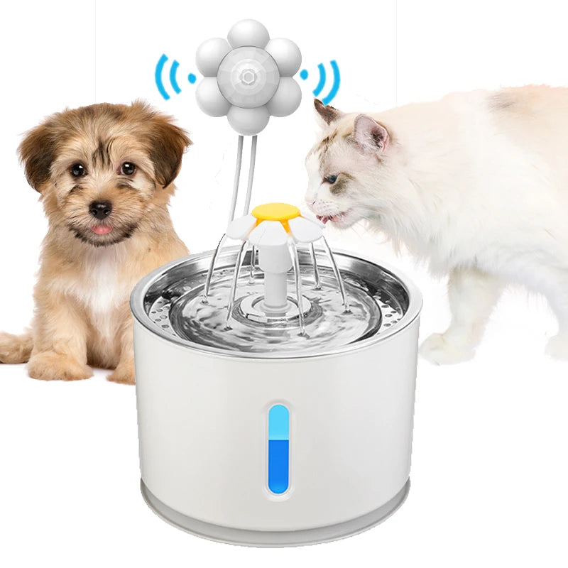 2.4L Automatic Cat Water Fountain Pet Bowl Stainless Steel Dog Water Drinking Water Dispenser Feeder Cat Manufacturer