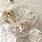 40CM Warm Cat Bed Mat Long Plush House Sofa Soft Sleeping Pet Basket for Dogs Bed Cats Nest Pet Bed Cushion Support Dropshipping