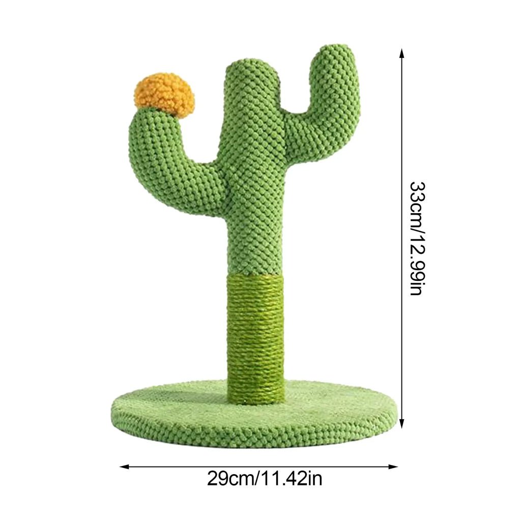 Cat Scratcher Post Sisal Rope Post Cactus Shape Cat Tree for Scratching Cat Tower With Plush Ball Toy Climb Tool