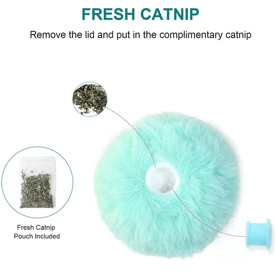 Interactive Cat Ball Smart Cat Toys Plush Electronic Pet Catnip Toy Training Kitten Touch Sounding Squeak Toy Ball Cat Supplies