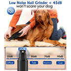 Rechargeable 2-Speed Pet Nail Grinder Plastic Grooming Tool for Cats and Dogs Quieter and Safer Cat Nail Clipper