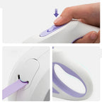 Automatic Retractable Nylon Pet Lead LED Light Dog Walking Leash Solid Pattern Plastic Traction Rope Designer Dog Walking Gear