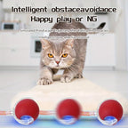 Interactive Cat Toy Ball with Replaceable Tail Automatic Moving Cat Toys Indoor Electric Interactive Rolling Ball for Dog Cat