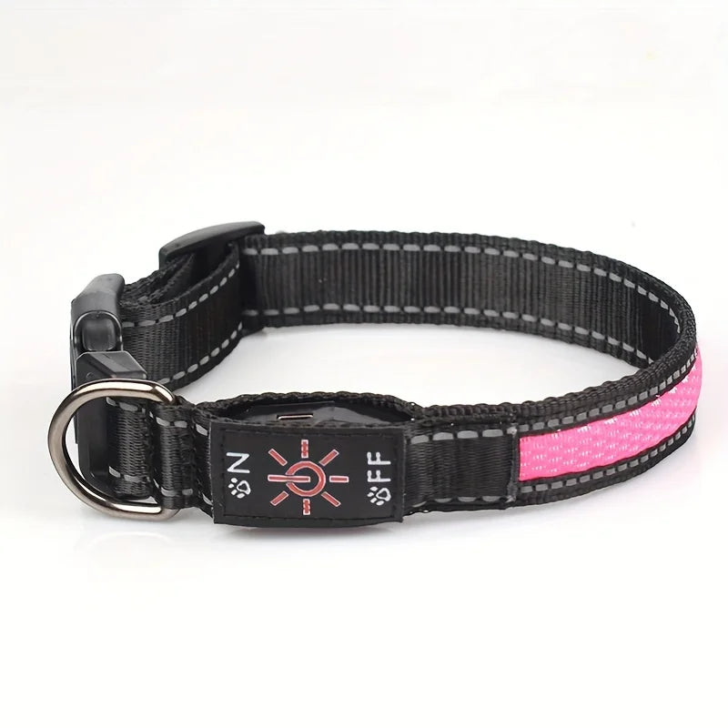Waterproof LED Dog Collar Rechargeable Dog Light up Collar Keep Pet Safe at Night Walks Adjustable for Small Medium Large Dogs