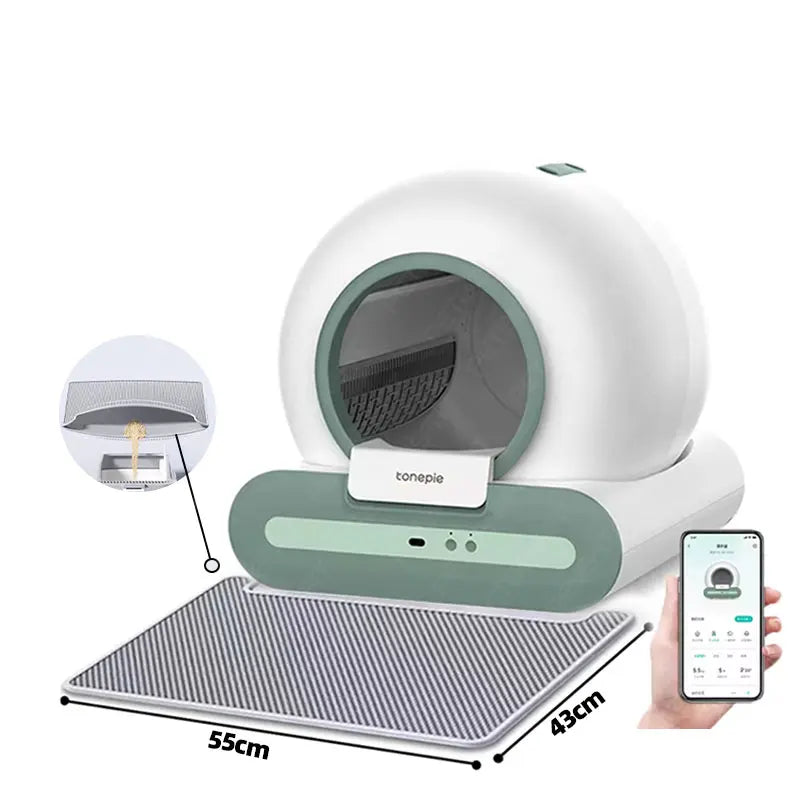 Automatic Smart Cat Litter Box with Mat Self Cleaning Litter Box Cat Toilet APP Remote Control Cat Sandbox Custom LOGO