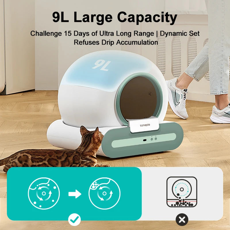 Automatic Smart Cat Litter Box with Mat Self Cleaning Litter Box Cat Toilet APP Remote Control Cat Sandbox Custom LOGO