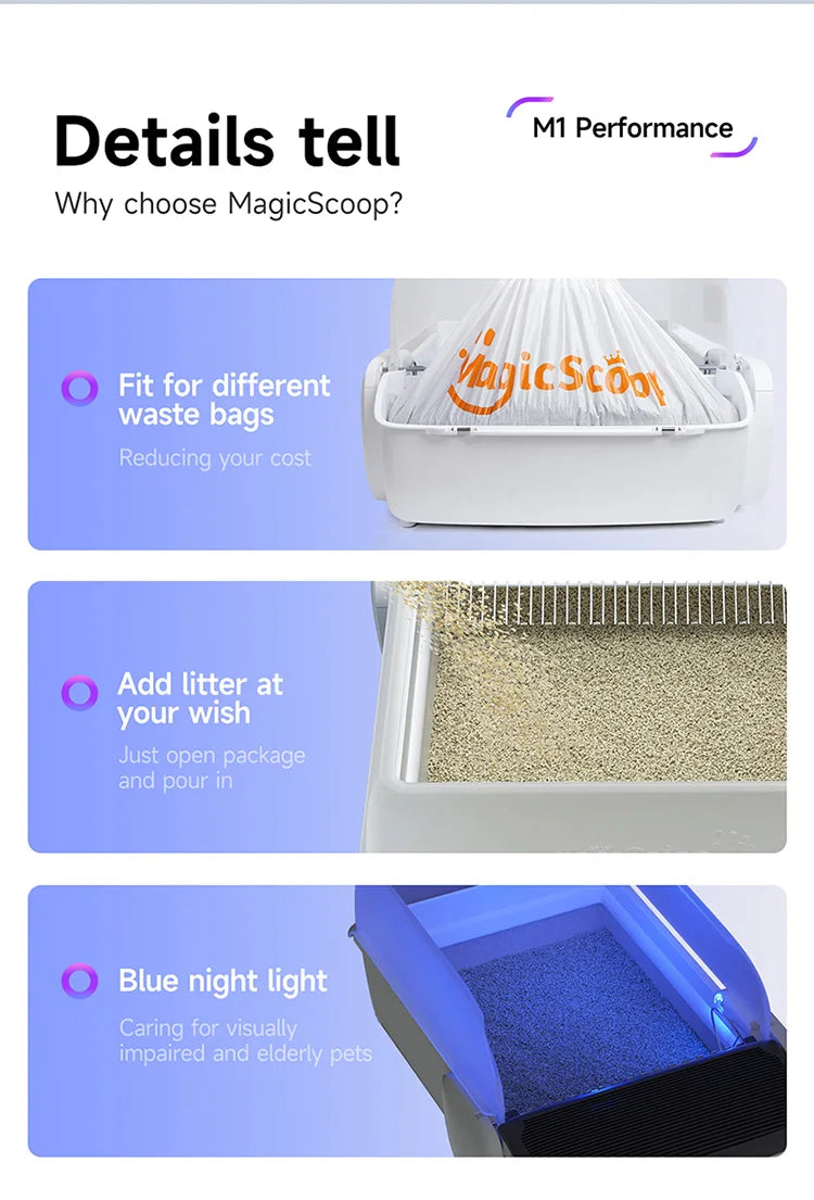 US Warehouse 2025 Open Design Intelligent Automatic Cat Litter Box Smart APP Self Cleaning Litter Box for Cats