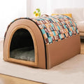Plush Large Oversized Dog Kennel Modern Four Seasons Pet House with Removable Winter Cover for Golden Dogs in Summer Winter