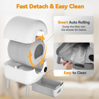 Extra Large 76L Smart Self-Cleaning Litter Box App-Controlled Safety Features Easy Cleaning for Multiple Cats Made Plastic