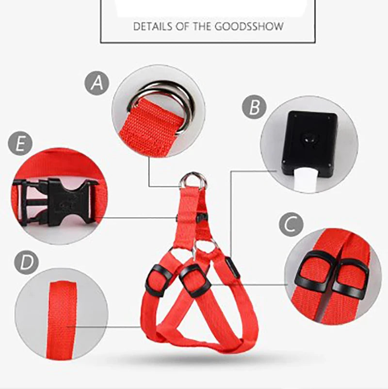 Adjustable LED Dog Harness No Pull Small Medium Glowing Nylon Breast Band Night Safety Pets Dog Accessories