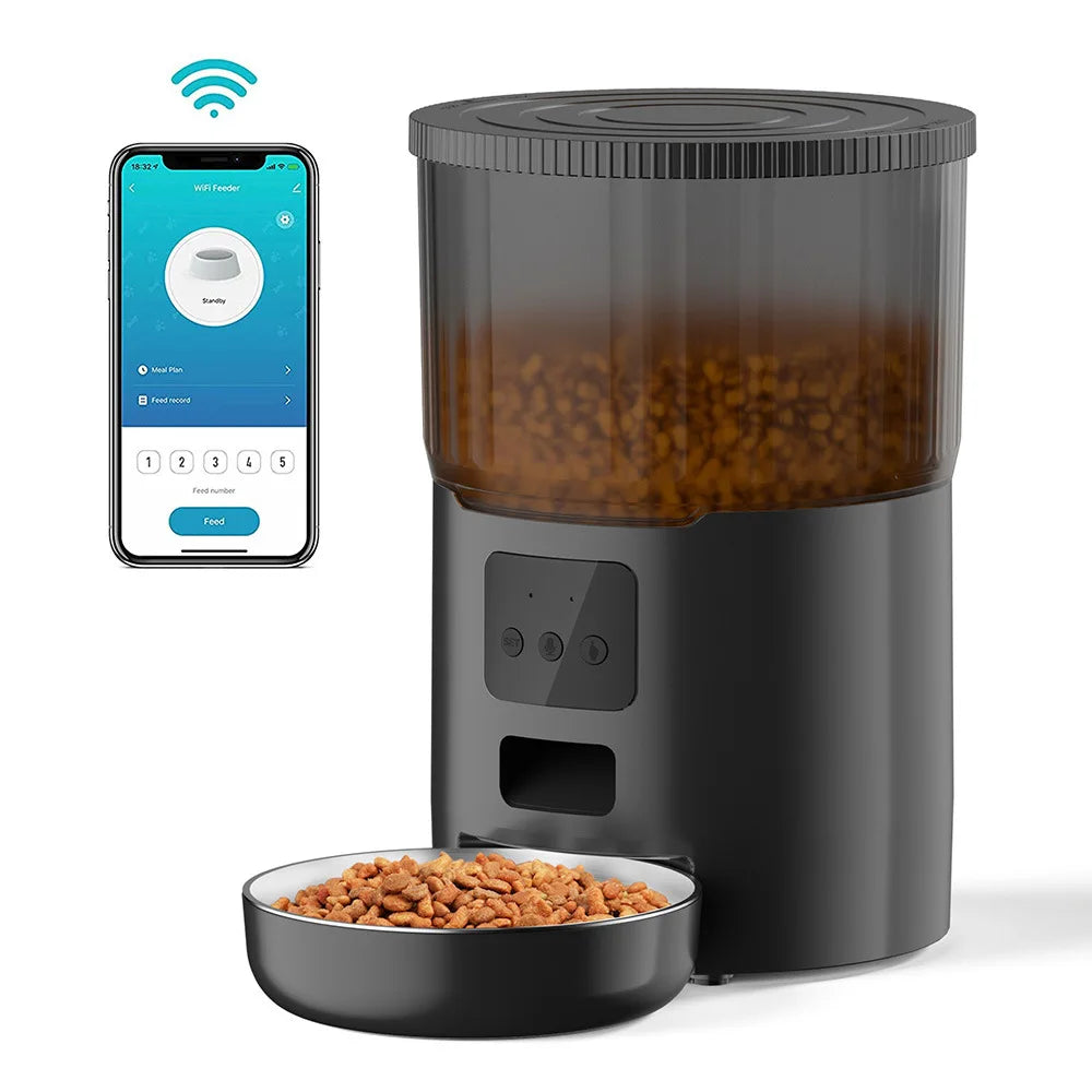 OEM 4L Automatic Pet Feeder APP WIFI Control Smart Pet Feeder Pet Food Dispenser Time Seting Auto Cat Feeder Manufacturer