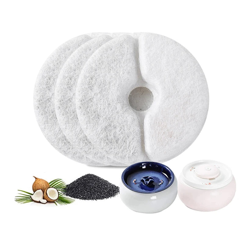 Cat Water Fountain Replacement Filters Replaced Activated Carbon Filter Round Water Filter Pet Water Dispenser Cat Products