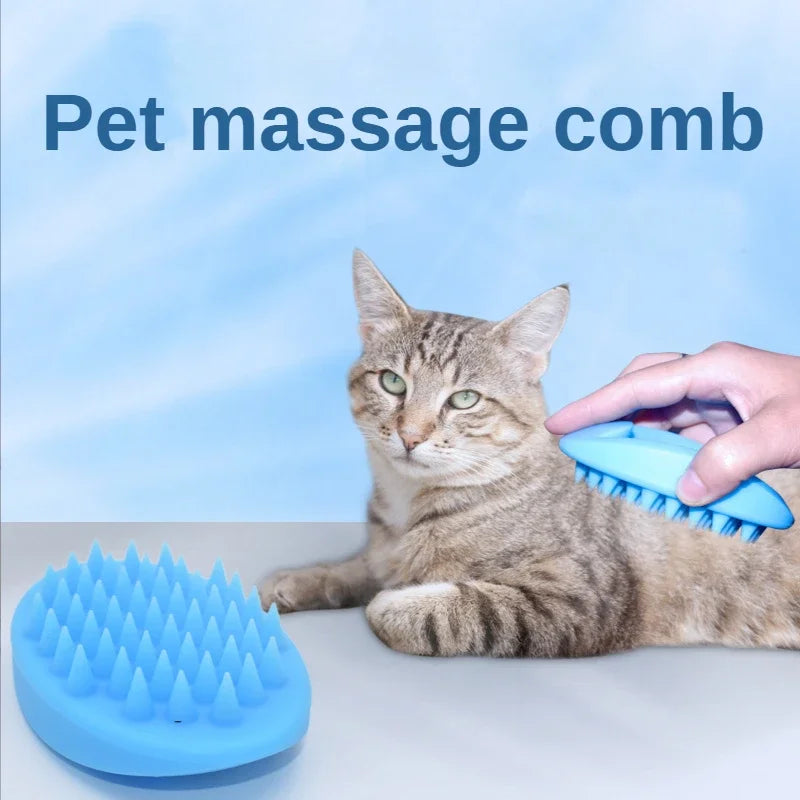 Pet Dog Bath Brushes Silicone Massage Shampoo Portable Cat Shower Brush Pet Grooming Dog Cleaning Tools Dog Products