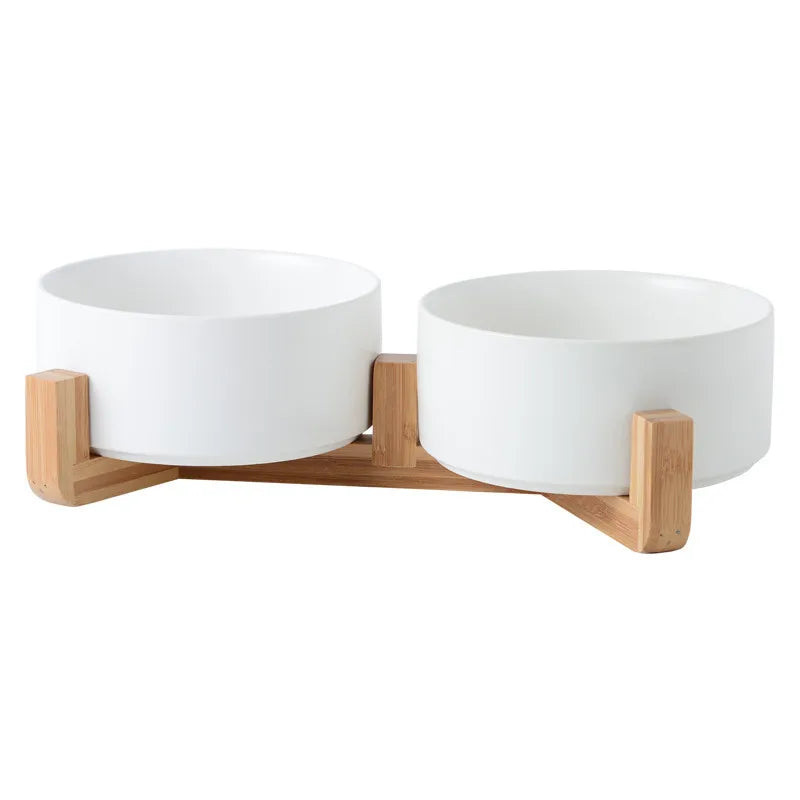 Ceramic Pet Bowl Cat Dogs Feeding Matted Elevated Dog Bowl Double Bowls Pet Food Water Feeder Wholesale Pet Manufacturer