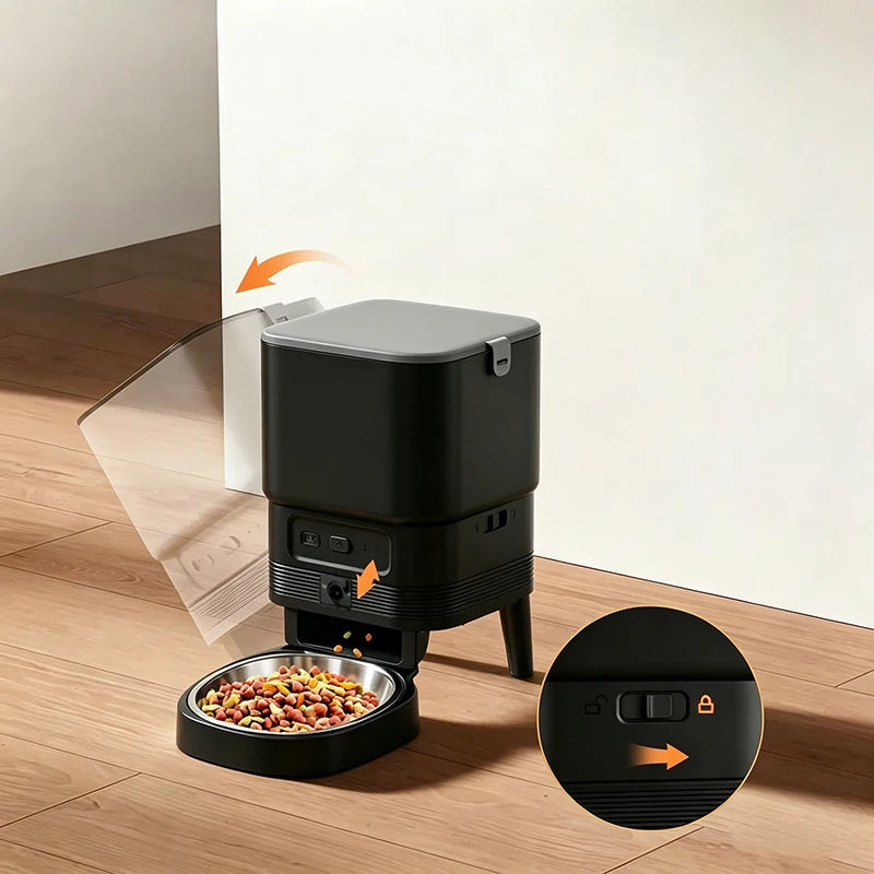 Custom 4L Smart Cat Feeder with Camera Cat Dog Feeder Automatic Pet Feeding Timer Remote Voice Video Feeding OEM ODM
