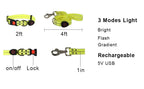Rechargeable LED Dog Collar Leash Waterproof Glow-in-the-Dark Nylon Reflective Lights Light up Luminous Dog Walking Gear