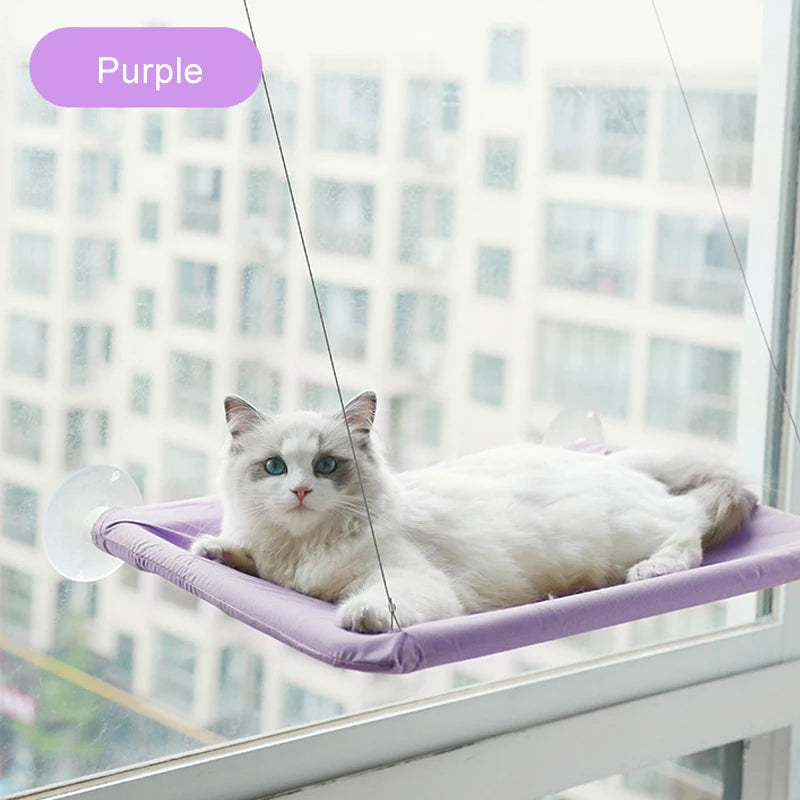 Cat Hammock Kitty Resting Seat Cats Bed Kitty Safety Bed with Durable Heavy Duty Suction Cup Cat Products Cat Window Perch