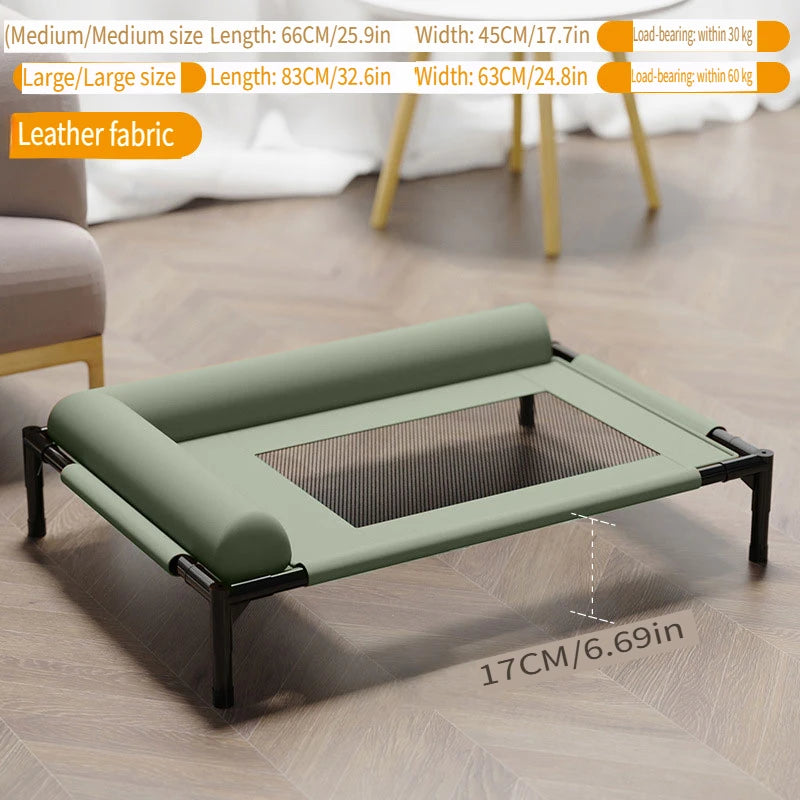 Large Breathable Mesh Dog Bed Off-The-Ground Moisture-Proof with Removable Washable Feature Universal Camp Bed for Summer Winter