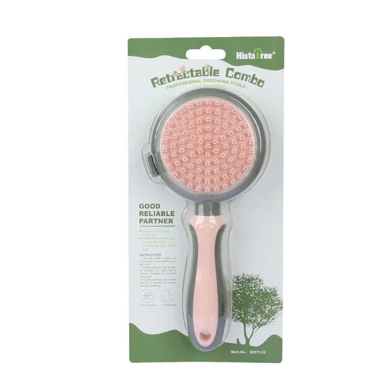 Pet Hair Removal Comb Dog Cat Comb Double-sided Bath Brush Hair Removal Massage Hair Removal Self-cleaning Comb Cat Products