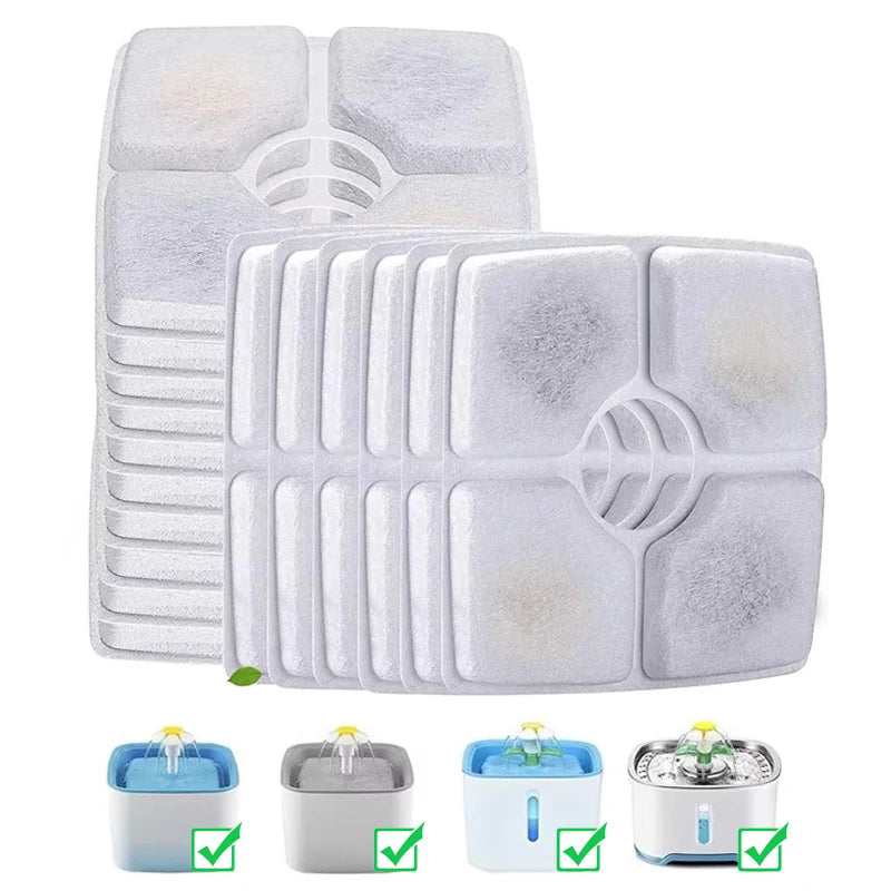 Cat Water Fountain Replacement Filters Triple Filtration System Pet Cat Fountain Filter Replacement for Square Cat Fountain