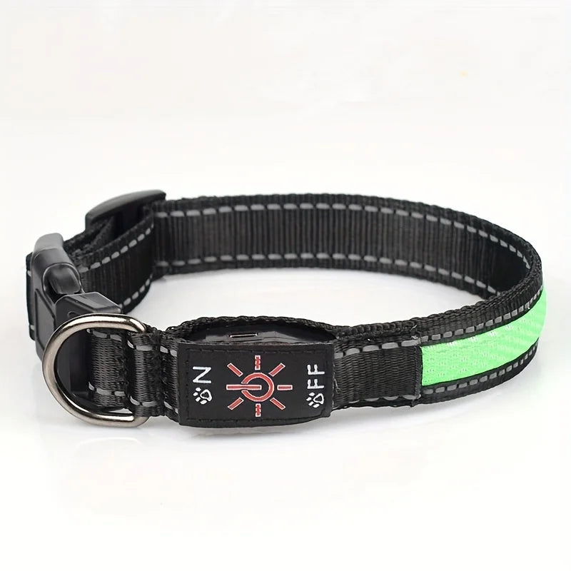 Waterproof LED Dog Collar Rechargeable Dog Light up Collar Keep Pet Safe at Night Walks Adjustable for Small Medium Large Dogs