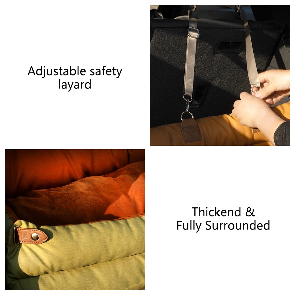 Luxury Dog Car Seat Booster Bed Polyester Comfortable Dog Car Seat Indoor Outdoor Use for Large Size All Breeds Dog Products