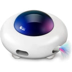 UFO Interactive Cat Toy Cat Upgraded Pop and Play Toy with Rotating Feather USB Charging Smart Mode Indoor Cats Relieve Boredom
