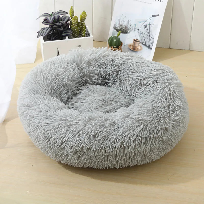 100CM Eco-Friendly Breathable Solid Plush Dog Bed with PP Cotton Material Round Design for Dogs