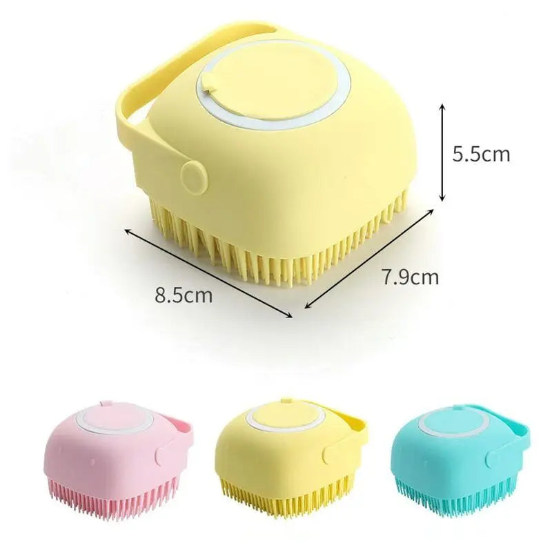 Pet Massage Bath Brush Shampoo Dispenser for Dog Cat Grooming Scrubber Pet Brush Supplies