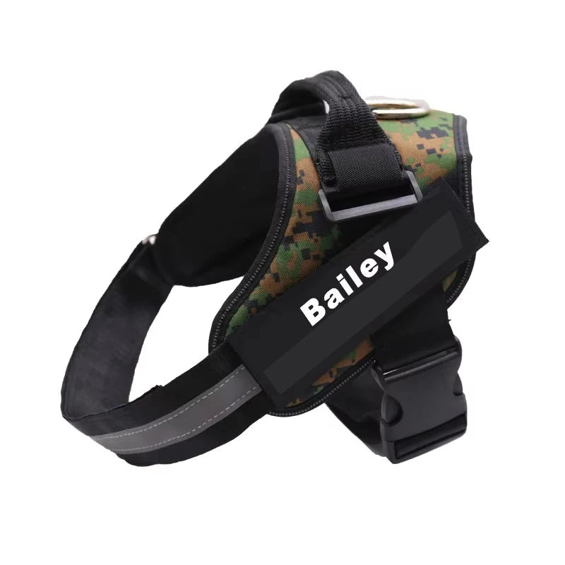 Custom Dog Harness Vest ID Patch Reflective Breathable Adjustable Pet Harness Designer Dog Harness Outdoor Dog Products