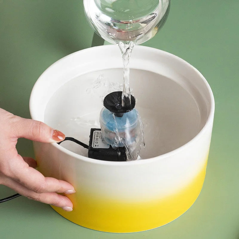 850mL Automatic Ceramic Pet Water Dispenser Smart Cat Water Fountain Dog Drinking Water Circulation Pet Bowls