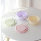 350ml Macaron Color Pet Portable Foldable Dog Bowl for Outdoor Travel Collapsible Dog Bowl Silicone Pet Drinking Water Bowls