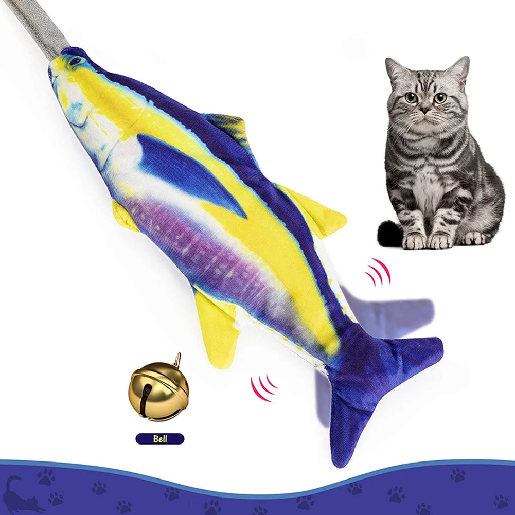 Interactive Cat Toys Cat Moving Fish Realistic Flopping Fish Cat Kicker Catnip Toys with Air Bag Funny Flipping Exercise