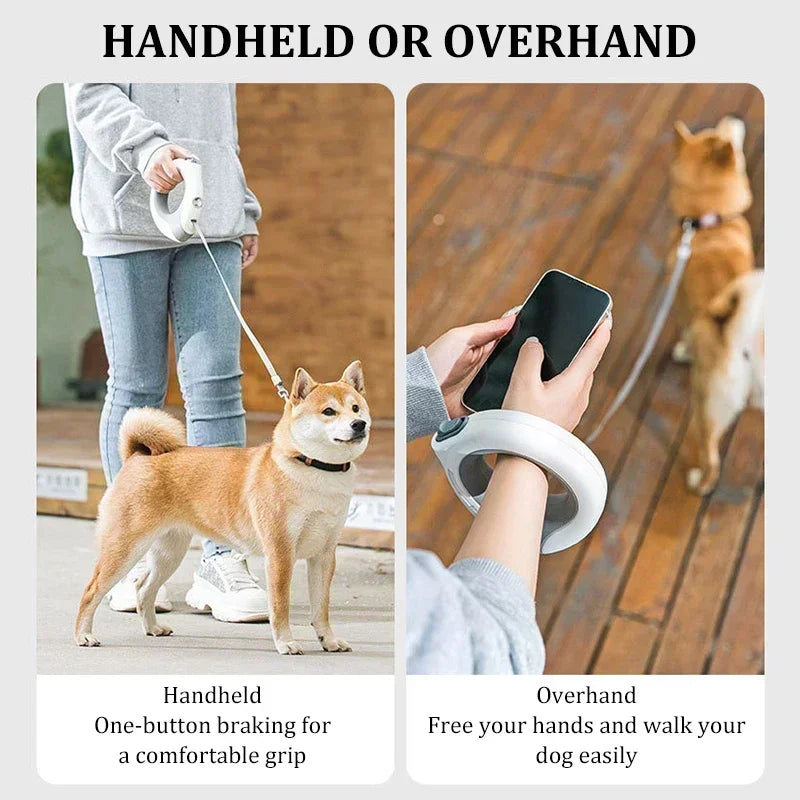 3m Luminous LED Dog Leash Automatic Retractable Nylon Pet Lead Extension Puppy Walking Running Lead Roulette for Dogs