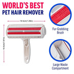 Pet Hair Remover Roller Dog Brush Cat Fur Remover with Self-Cleaning Base Animal Hair Removal Tool for Furniture Couch Car Seat