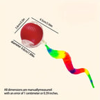 Automatic Rolling Cat Ball Toy with LED Lights Colorful Tail USB Rechargeable Fits All Cat Sizes Indoor Interactive Cat Toy