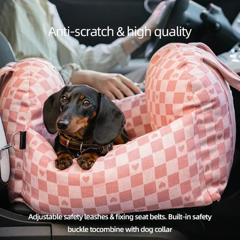 Custom Portable Dog Car Seat Nonslip Dog Carriers Safe Travel Kennel Bed for Small Dog Beds