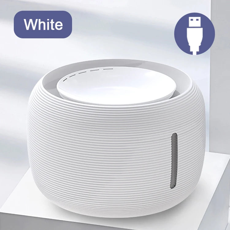 2.5L Plastic Automatic Cat Water Fountain with Silent Circulation Sensing Portable Indoor Pet Water Dispenser