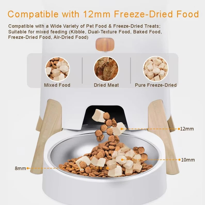 OEM 5L Automatic Pet Feeder Smart Dog Cat Food Dispenser WiFi Enabled Dual Stainless Steel Bowls with Time Settiming