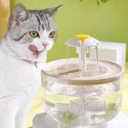 Constant Temperature Heating USB Wood Texture 1L Mini Cat Fountain Pet Water Dispenser With Automatic Circulating Filtration