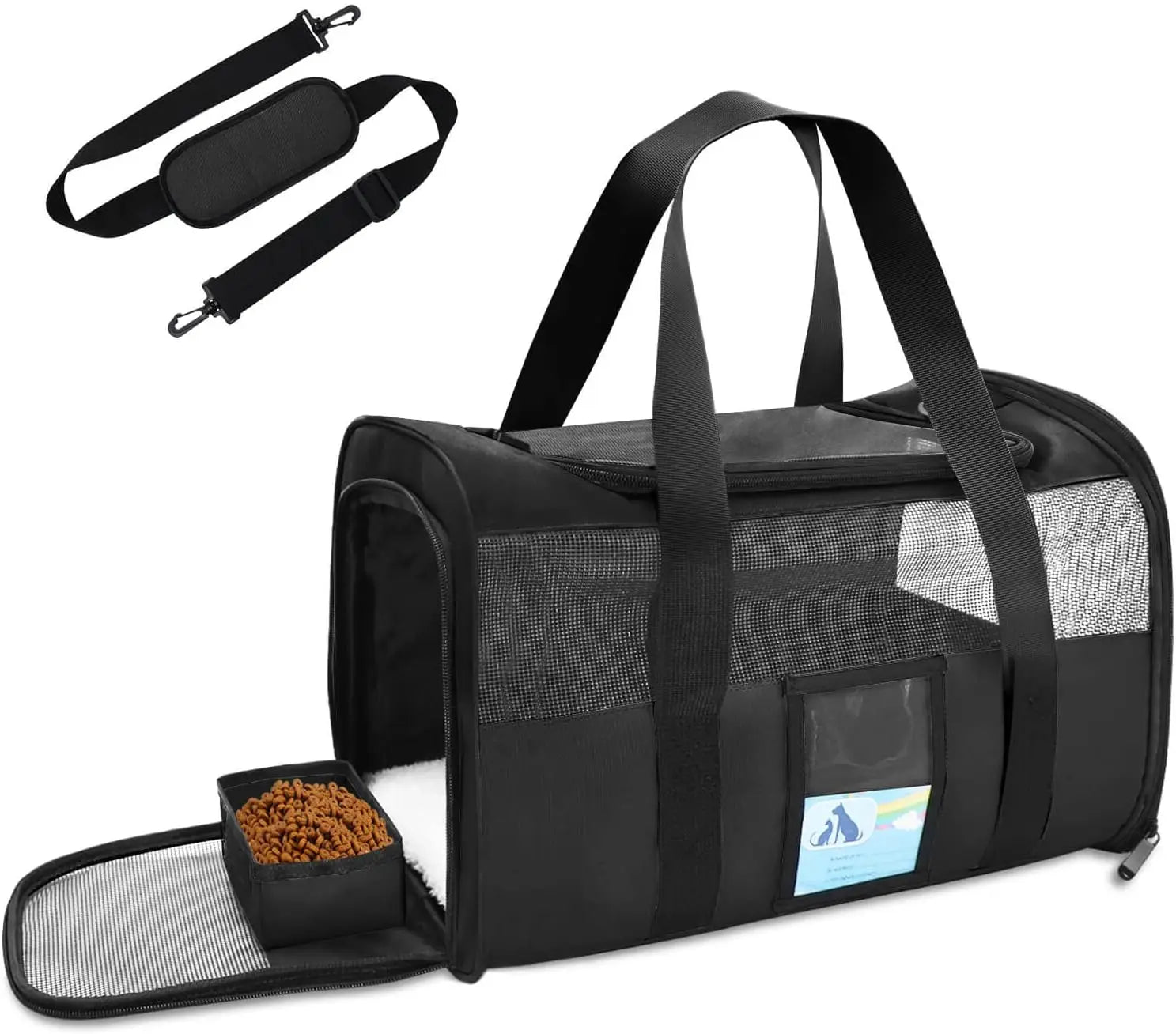 Pet Carrier Airline Approved Cat Carriers for Medium Cats Small Kitty with Soft Mat Foldable Pet Carrier Bag Cat Products