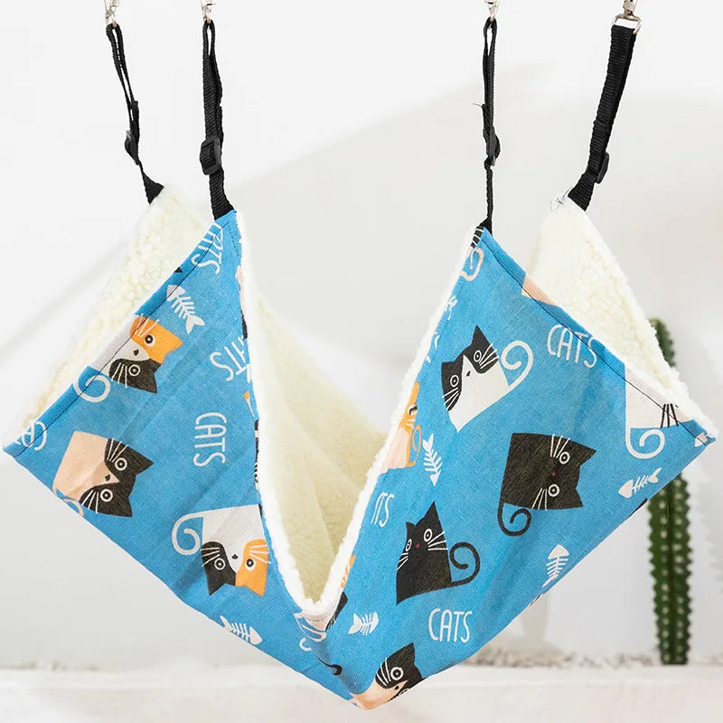Winter Cat Bed Mat Hanging Cat Hammock Double-sided Available Plush Warm Sleeping Bag House Pet Puppy Cat Supplies