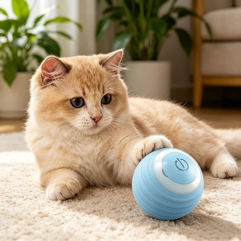 Interactive Cat Ball Smart Cat Dog Toys Electronic Interactive Cat Toy Indoor Automatic Rolling Magic Ball Game Accessories