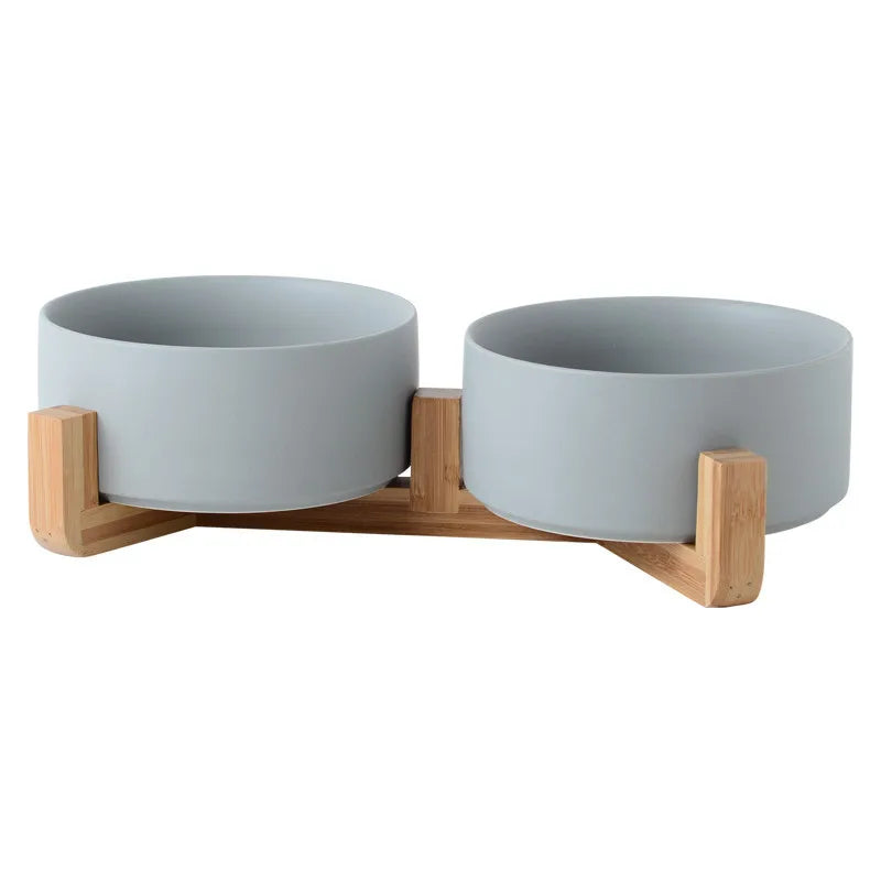 Ceramic Pet Bowl Cat Dogs Feeding Matted Elevated Dog Bowl Double Bowls Pet Food Water Feeder Wholesale Pet Manufacturer
