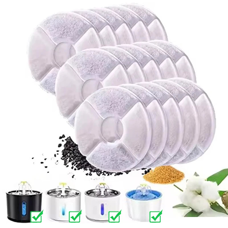 12pcs Replaced Activated Carbon Filter Automatic Boxed Replacement Filters for Cat Water Fountain and Water Dispenser