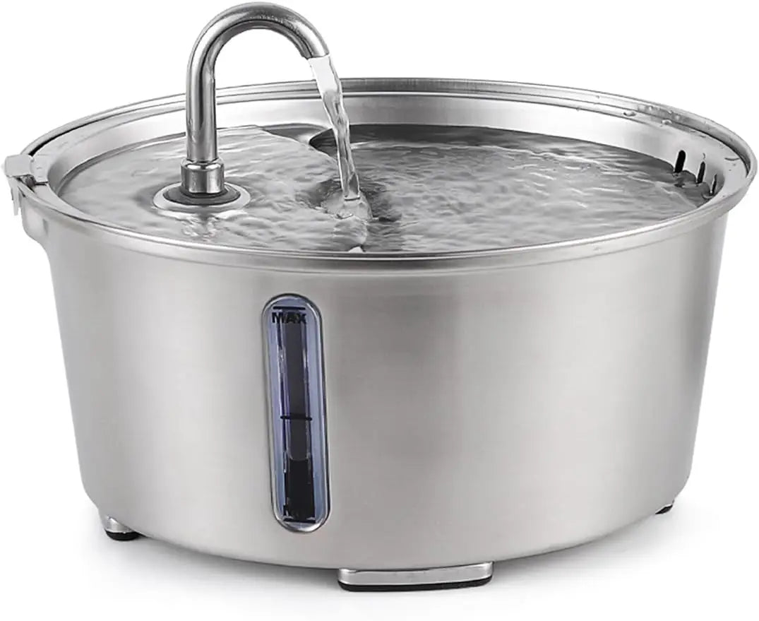 2.5L/84oz Cat Water Fountain Stainless Steel Automatic Intelligent Pet Water Dispenser for Cats Food Grade Cat Fountain
