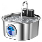108oz/3.2L Wireless Cat Water Fountain Stainless Steel OEM 4000mah Battery Operated Automatic Pet Water Dispenser 2 1 Portable
