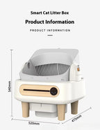 New Open-Type 75L Large Capacity Automatic Cat Litter Box Smart Electric Self-cleaning Easy Clean Cat Litter Box