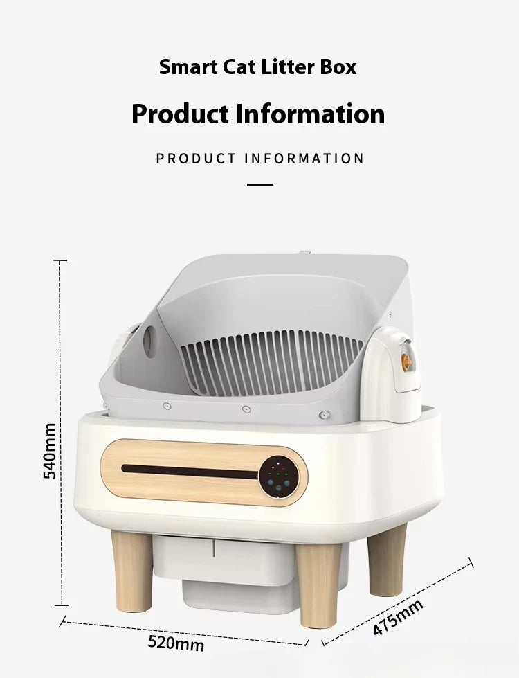 New Open-Type 75L Large Capacity Automatic Cat Litter Box Smart Electric Self-cleaning Easy Clean Cat Litter Box
