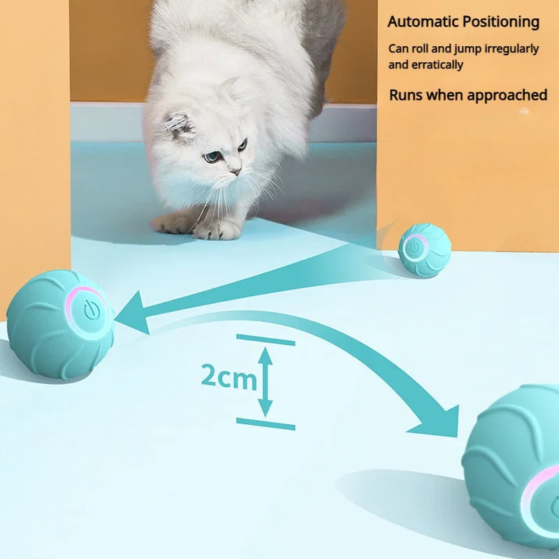 Smart Cat Toys Rolling Ball Pet Cat Interactive Toys Automatic Bounce Ball USB Self Teasing Kittens Jump Ball Dog Training Toys